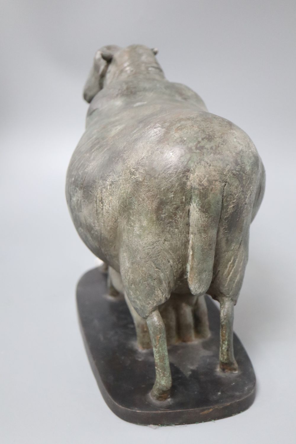 Attributed to Geraldine Knight (1933-2008), bronze, Ewe and lamb unsigned, paper label numbered 1/10, height 27cm
